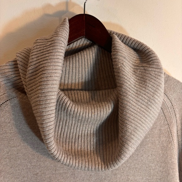 REISS Sz M Sweater Cowl Neck Raglan Sleeve Alpaca Wool Other Blend Ecru Cream - Picture 4 of 11